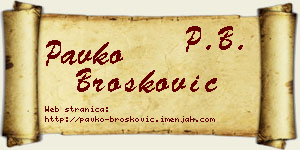 Pavko Brošković vizit kartica